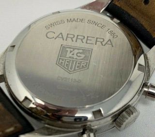 Tag Heuer Carrera CV2113 - 0 Chronograph Black Dial Leather Automatic Men ' s Watch 5
