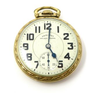 Nyjewel Vintage Antique Hamilton 10k Gold Filled Monogram Pocket Watch Runs