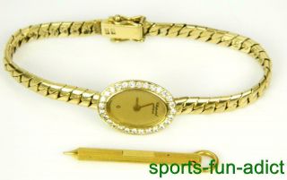 Chopard Geneve 18k Yellow Gold Diamond 6.  25 " Wrist Watch 5155 W/key