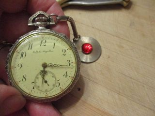 Antique E H Gouldings And Sons Pocket Watch 21 Jewels Ornate Case