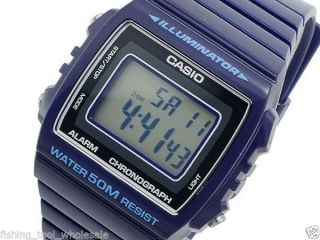 W - 215h - 2a Blue 50m Casio Watch Unisex Digital Alarm Chronograph Resin Band