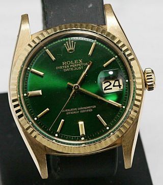 Repainted Green After Market Ref 1601 Non Quick Set Automatic Datejust.  Cal 1570