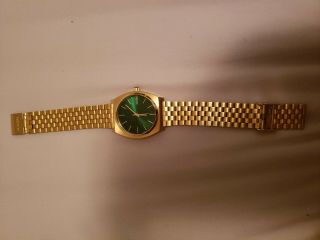 Nixon Minimal The Time Teller Watch Gold/green Sunray Men 