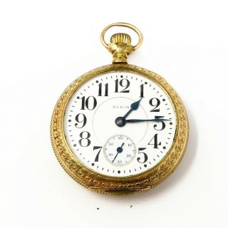 Nyjewel Antique 14k Gold Filled Elgin Pocket Watch Runs