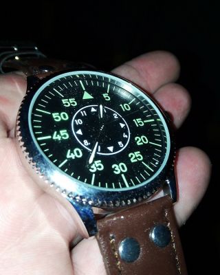 Gents Large 1940s German Luftwaffe Airforce Ww11 Military Style Watch 52mm