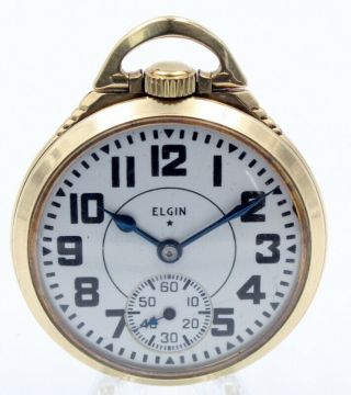 1940s Vintage Elgin Pocket Watch 10k - Gold Filled 21 - Jewels 6419 - 5