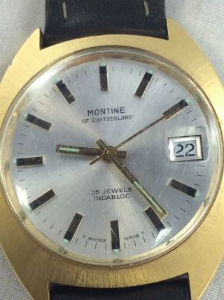 Montine Of Switzerland Automatic 25 Jewels Incabloc Watch With Date Window