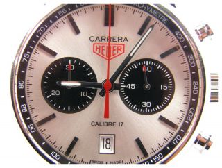 Mens Heuer Carrera Calibre 17 CV211E Chronograph stainless steel wrist watch 2