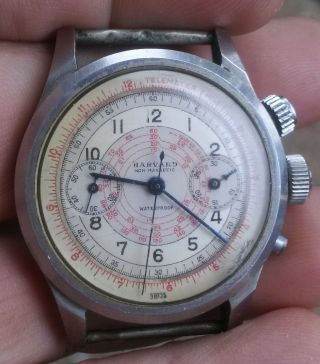 Old Vintage Harvard Chronograph Wristwatch