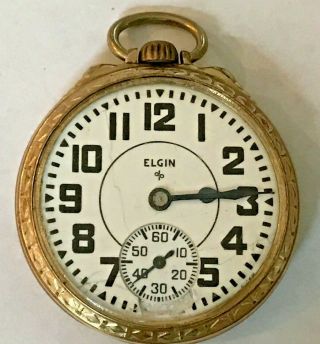 Elgin B.  W.  Raymond Grade 571 Pocket Watch 21j,  16s 10k Gold Filled Of Case