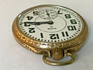 Elgin B.  W.  Raymond Grade 571 Pocket Watch 21j,  16s 10K gold filled OF case 3