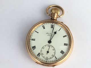10ct Gold Plated J W Benson Pocket Watch,  1920’s - 2