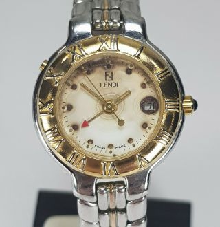 Fendi Quartz Womens Gold Plated Swiss Watch Parts Repair Bracelet Band