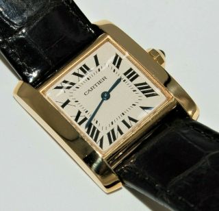 Cartier Tank Francaise Solid 18k Gold Ladies Quartz 1821 Watch