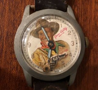 Vintage Gene Autry 1940s/1950s Cowboy Watch,  Swiss Movement (for Repair/parts)