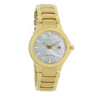 Citizen Eco Drive Ladies Chandler Gold Plated Stainless Steel Ew2522 - 51d