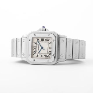 Cartier Santos Galbee Silver Dial Steel Quartz Unisex Watch W20060d6.