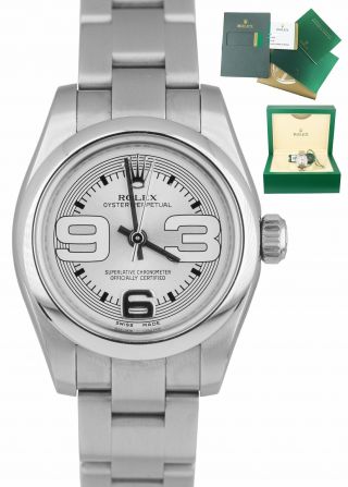 2016 Ladies Rolex Oyster Perpetual 26 176200 26mm Silver 3 Arabic Watch