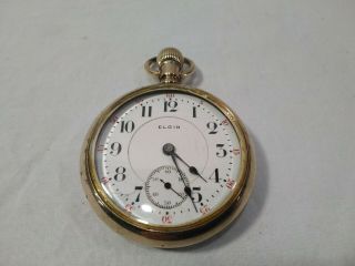 Antique Elgin 19j Pocket Watch 18s Gold Filled 20yr Case B.  W Raymond / Railroad