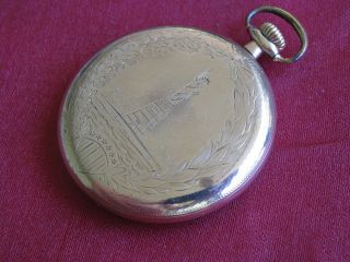 South Bend Studebaker 21j 12s Gold Filled Of Pocket Watch,  Statue Of Liberty