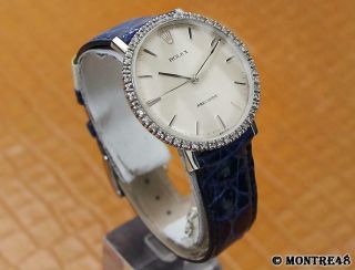 Rolex 3411 Precision Mens 37mm Swiss 1974 Diamond Stainless St Dress Watch O58 3