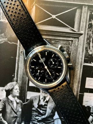 Heuer Carrera 1964 Reissue Cs3111 Steel Chronograph Black Dial 36 Mm