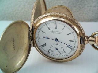 Antique 1893 American Waltham Gold Filled Hunter Case Pocket Watch 6s