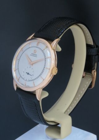 STUNNING SOLID 18CT 18K ROSE GOLD OMEGA AUTOMATIC BUMPER MENS WATCH C1949 2