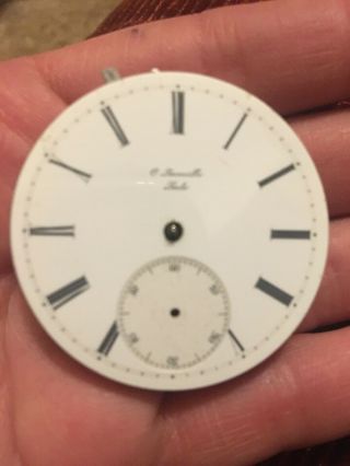 Antique C.  Leonville Locle Pocket Watch Movement For Parts/repair 031626