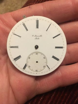 Antique C.  Leonville Locle Pocket Watch Movement for Parts/Repair 031626 2