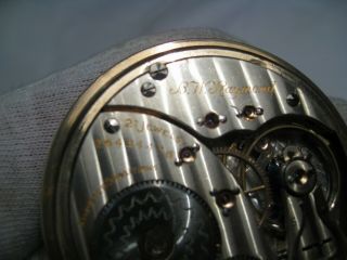1923 ELGIN 10k Rolled Gold Fill Pocket Watch,  21j,  16s.  Adj.  5 pos.  RAYMOND.  RUNS 6