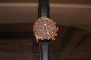 Fossil Watch Bq2043 - Black Leather Band Quartz Men Watch