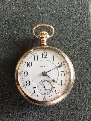 18s Elgin Model 8 Father Time Pocket Watch.  Grade 367 21j