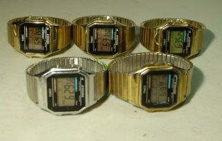 5x Mens Timex Classic Digital Gold Silver Quartz Watches T78677 T78587