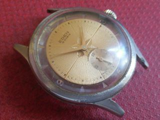 Vintage 1950s Oversized Eden Skeleton 15 Jewels Swiss Watch Running Wristwatch