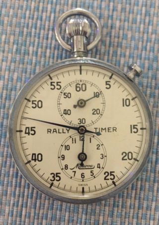 Vintage Minerva Rally Timer Stopwatch Swiss Made Euc