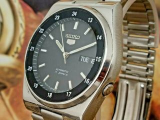 Vintage Rare Seiko 5 Automatic 17 Jewels Wrist Watch Railway Timing Ref - 7009