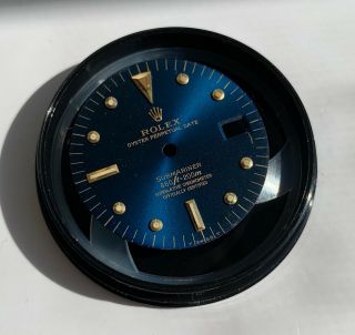 1970 ' s Vintage Rolex Submariner ref.  1680 Gold Blue Tritium Nipple Dial 2