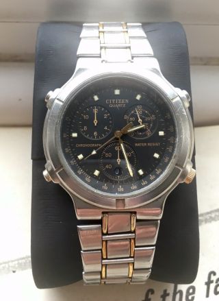 Rare Vintage Citizen Gent’s Wrist Watch,  Stainless Steel Chronograph Analog