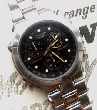 Rare Vintage Citizen Gent’s Wrist Watch,  Stainless Steel Chronograph Analog 3