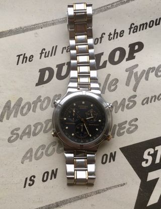 Rare Vintage Citizen Gent’s Wrist Watch,  Stainless Steel Chronograph Analog 5