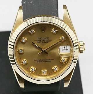 18k Solid Yellow Gold 68278 Mid Size 31mm Datejust Custom Made After Market