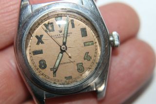 Vintage 1945 ROLEX Oyster Perpetual Chronometre Stainless Steel Bubble Back 32mm 12