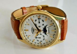Rare Model Vintage Rotary Moonphase Lunar Calender Watch Strap