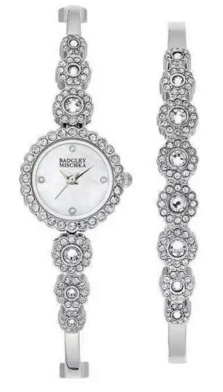 Badgley Mischka Ba/1405svst Swarovski Crystal Ladies Watch Bracelet Nwt Nib