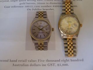 Rolex Oyster Perpetual Datejust Superlative 18ct Yellow Gold Watch