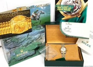 Superior Rolex Datejust 18k God Ss Ladies 69173 White Roman Dial Hess Box Papers