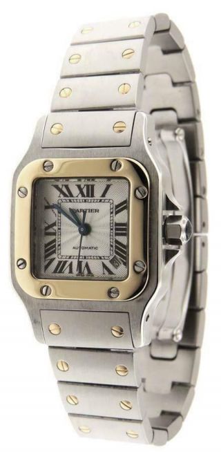 Ladies Cartier Santos Galbee Style Automatic Date 18K YG/SS 24mm Watch 2