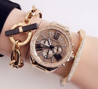 Michael Kors Uhr Damenuhr Mk6095 Wren Farbe Gold Kristall