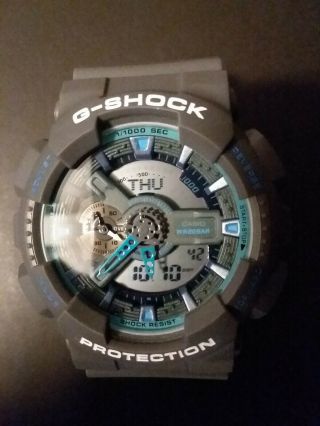 Casio G - Shock Ga - 110ts Blue Grey Digital Analog Wrist Watch For Men